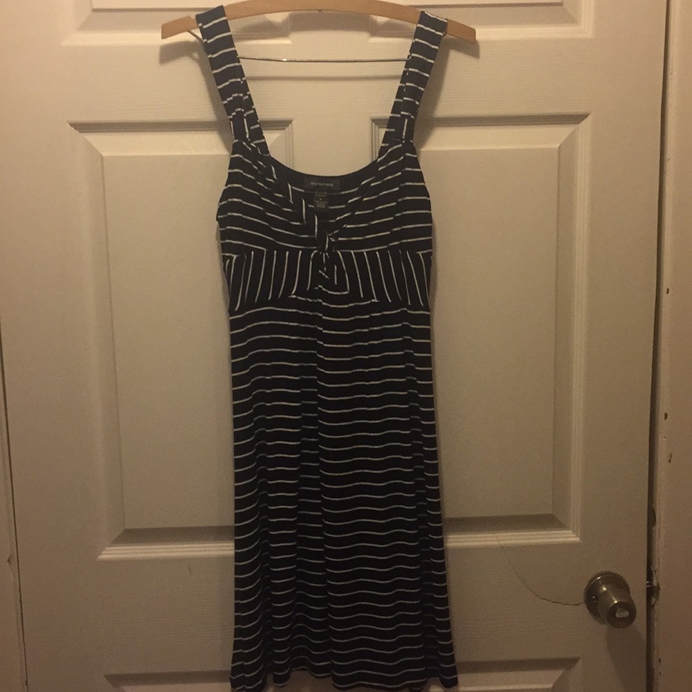SPENSE NAVY & WHITE STRIPED DRESS